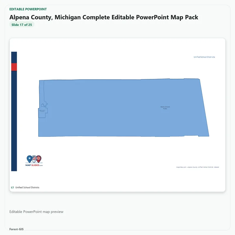 Alpena County, Michigan Editable Map Pack - Image 5