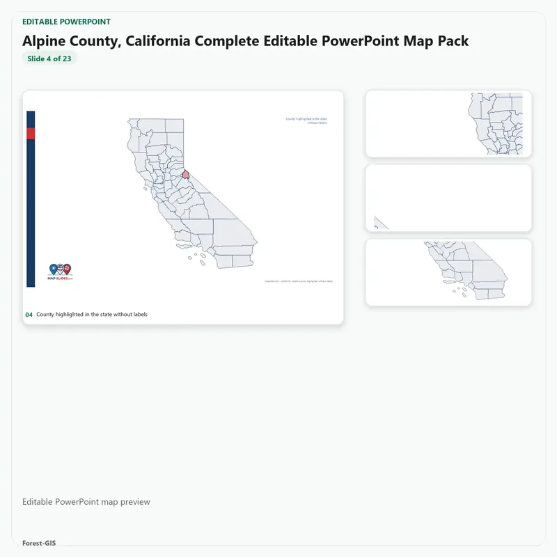 Alpine County, California Editable Map Pack - Image 4