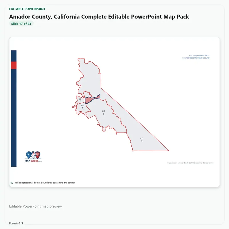 Amador County, California Editable Map Pack - Image 5
