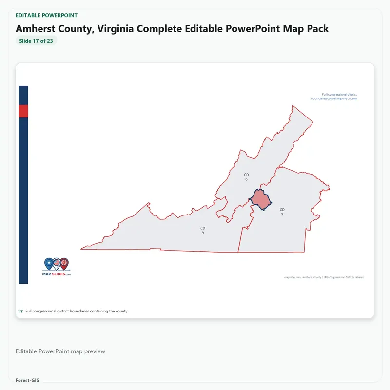 Amherst County, Virginia Editable Map Pack - Image 5