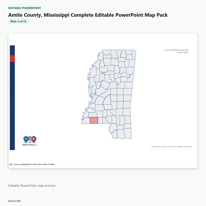 Amite County, Mississippi Editable Map Pack - Image 4