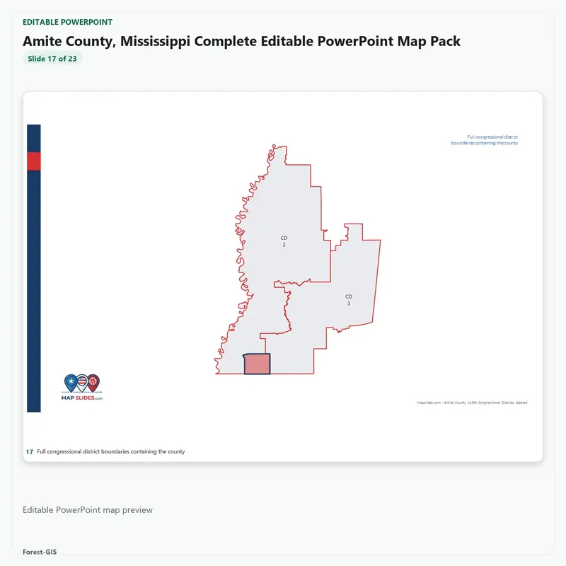Amite County, Mississippi Editable Map Pack - Image 5