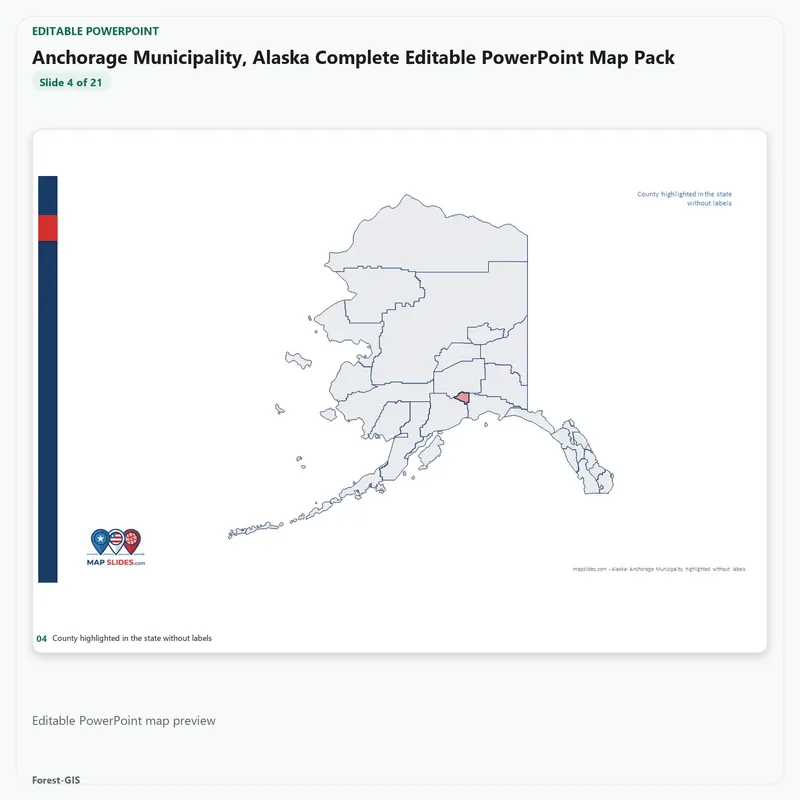 Anchorage Municipality, Alaska Editable Map Pack - Image 4
