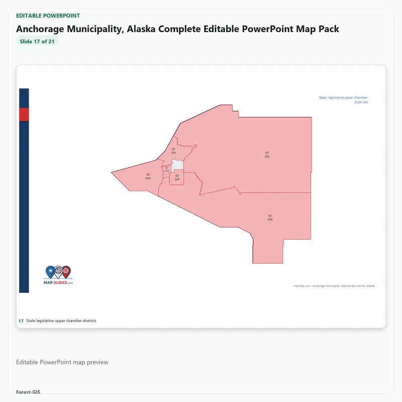 Anchorage Municipality, Alaska Editable Map Pack - Image 5