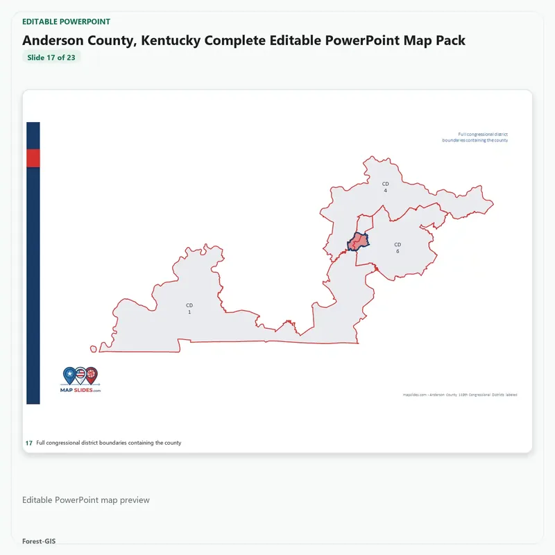 Anderson County, Kentucky Editable Map Pack - Image 5