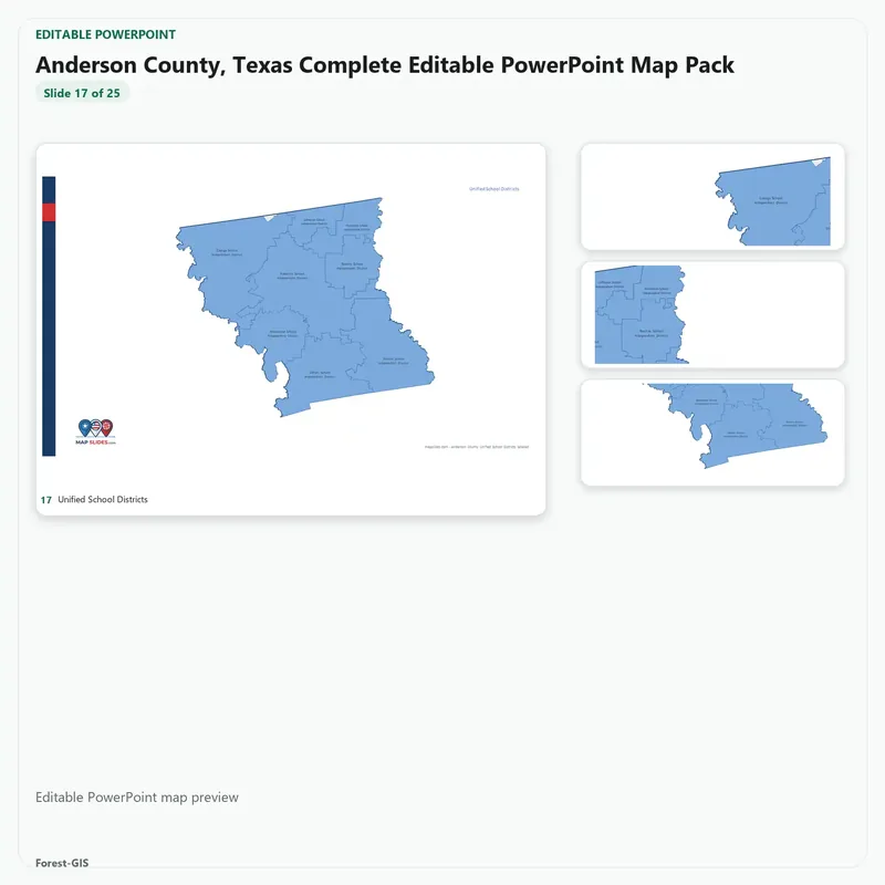 Anderson County, Texas Editable Map Pack - Image 5