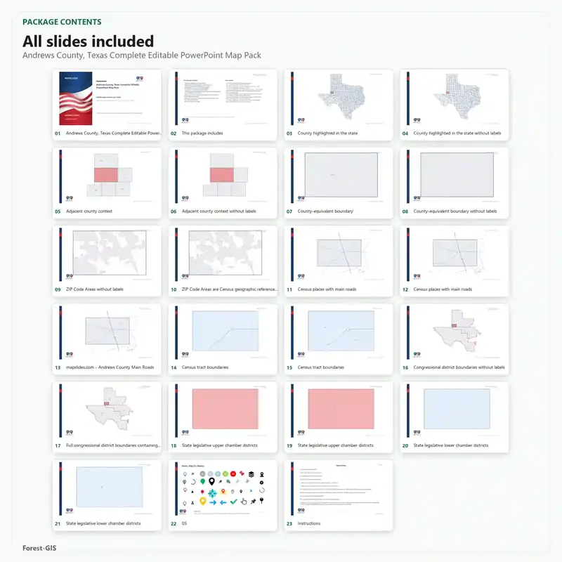 Andrews County, Texas Editable Map Pack - Image 2