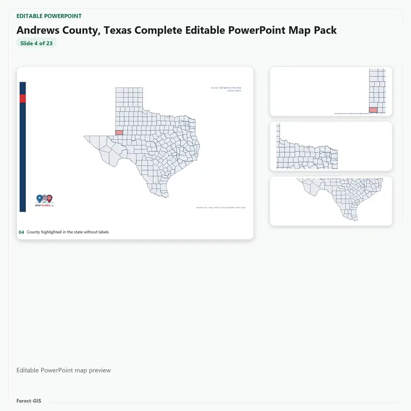 Andrews County, Texas Editable Map Pack - Image 4