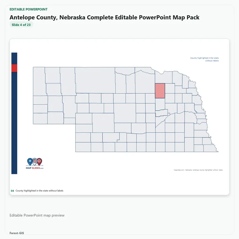 Antelope County, Nebraska Editable Map Pack - Image 4
