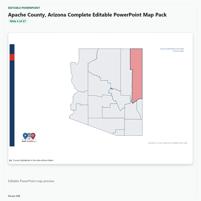 Apache County, Arizona Editable Map Pack - Image 4
