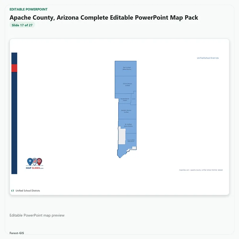 Apache County, Arizona Editable Map Pack - Image 5