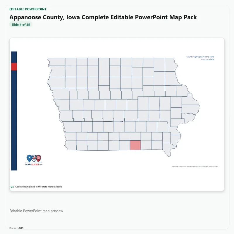 Appanoose County, Iowa Editable Map Pack - Image 4