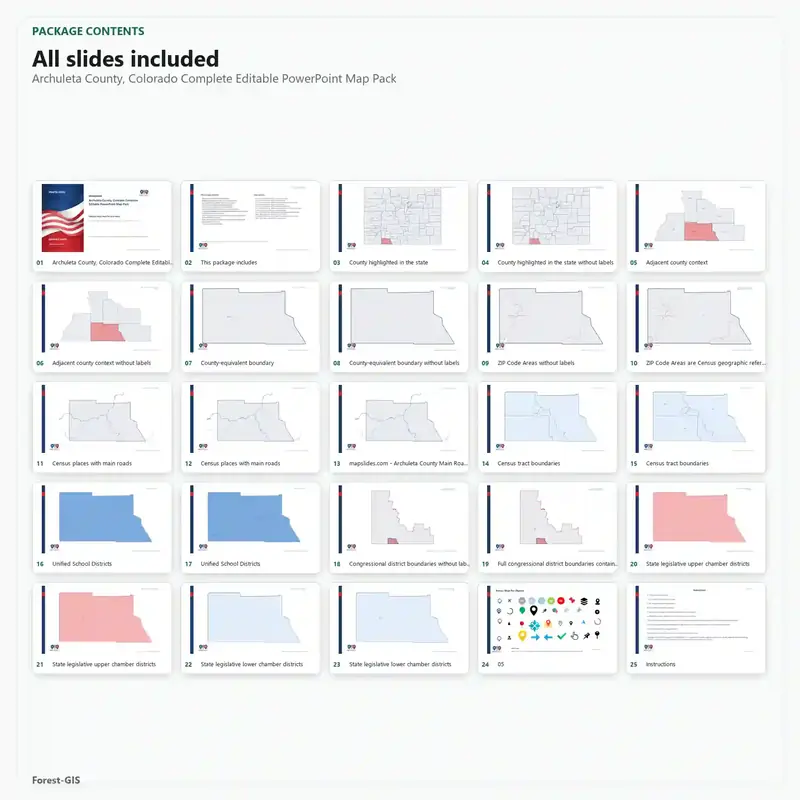 Archuleta County, Colorado Editable Map Pack - Image 2