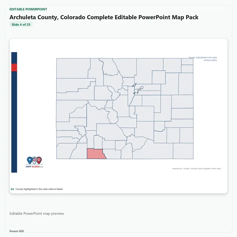 Archuleta County, Colorado Editable Map Pack - Image 4