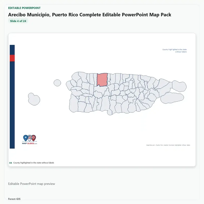 Arecibo Municipio, Puerto Rico Editable Map Pack - Image 4