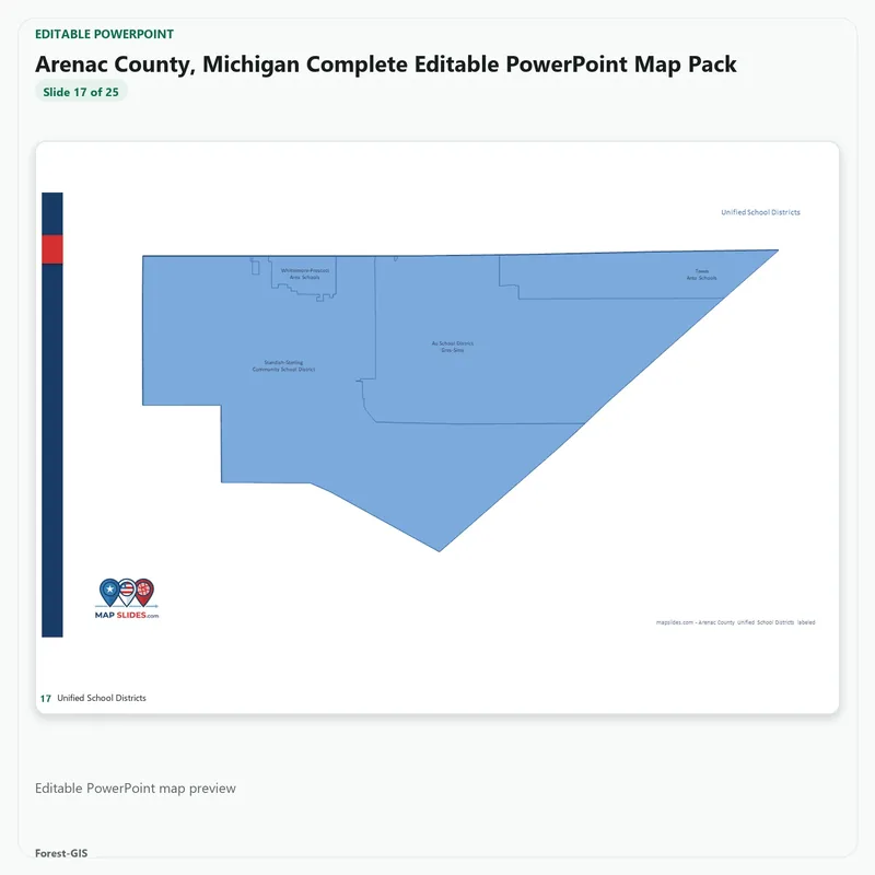 Arenac County, Michigan Editable Map Pack - Image 5