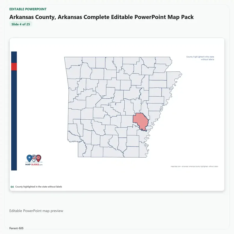 Arkansas County, Arkansas Editable Map Pack - Image 4