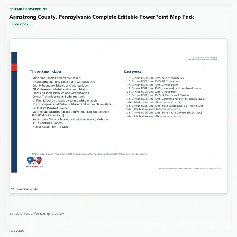 Armstrong County, Pennsylvania Editable Map Pack - Image 3