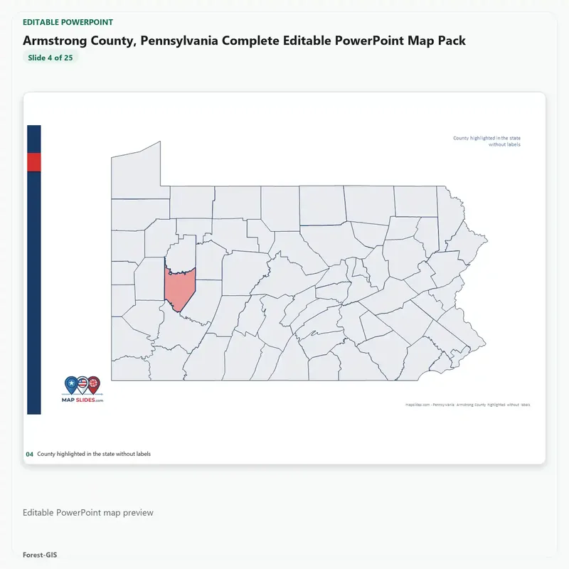 Armstrong County, Pennsylvania Editable Map Pack - Image 4