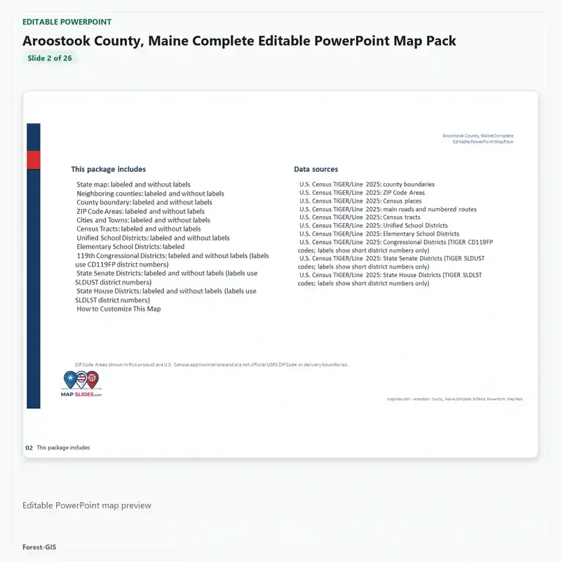 Aroostook County, Maine Editable Map Pack - Image 3