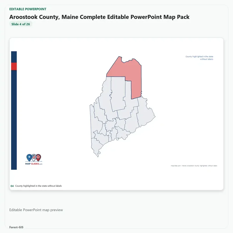 Aroostook County, Maine Editable Map Pack - Image 4