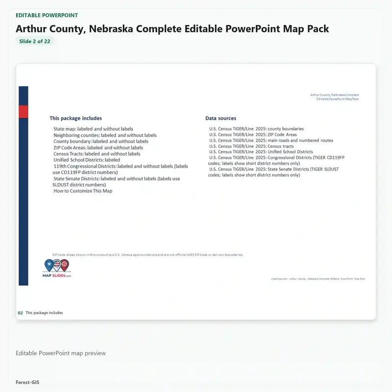 Arthur County, Nebraska Editable Map Pack - Image 3