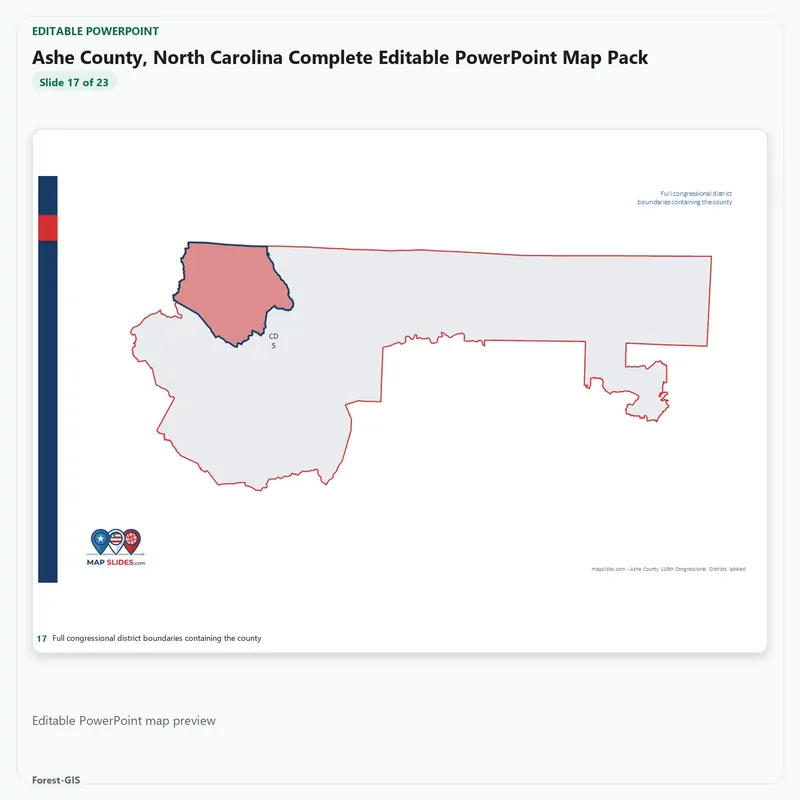 Ashe County, North Carolina Editable Map Pack - Image 5