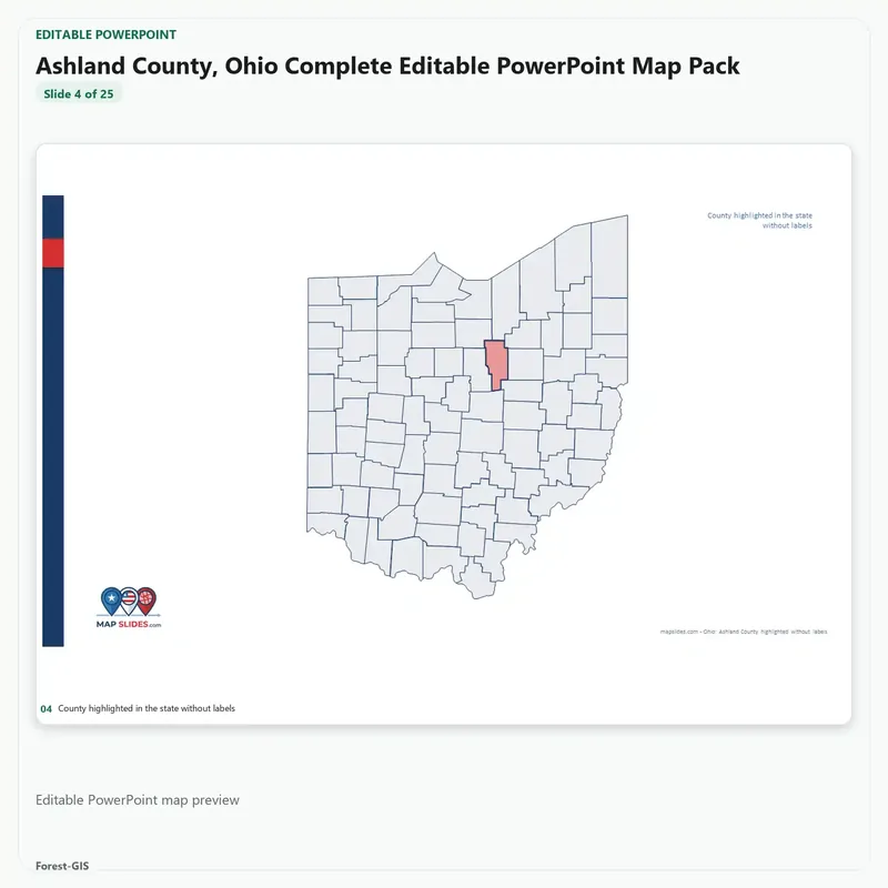 Ashland County, Ohio Editable Map Pack - Image 4