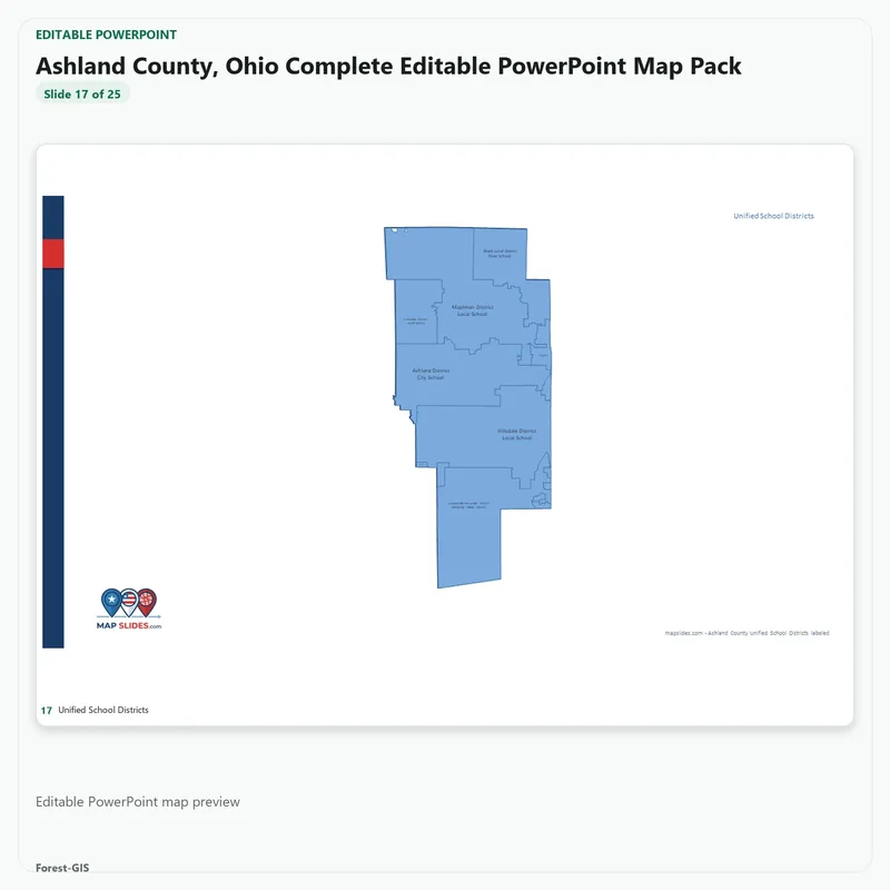 Ashland County, Ohio Editable Map Pack - Image 5