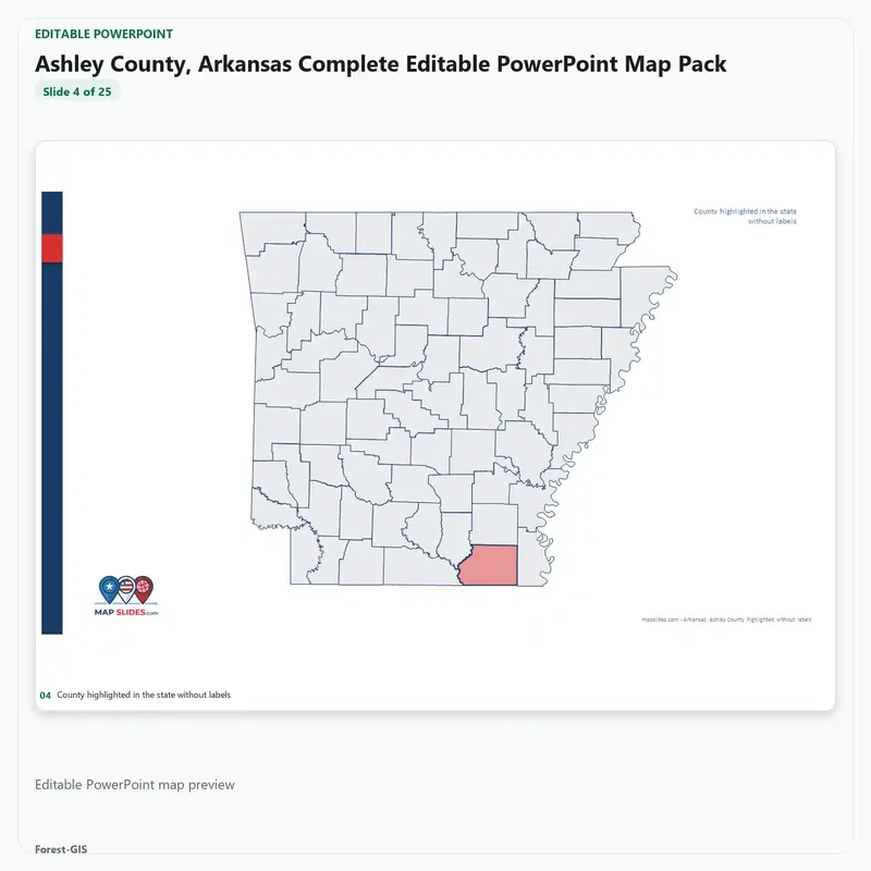 Ashley County, Arkansas Editable Map Pack - Image 4