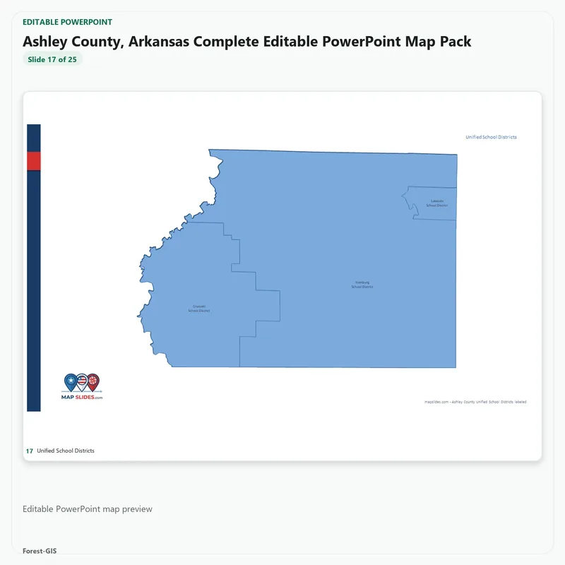 Ashley County, Arkansas Editable Map Pack - Image 5