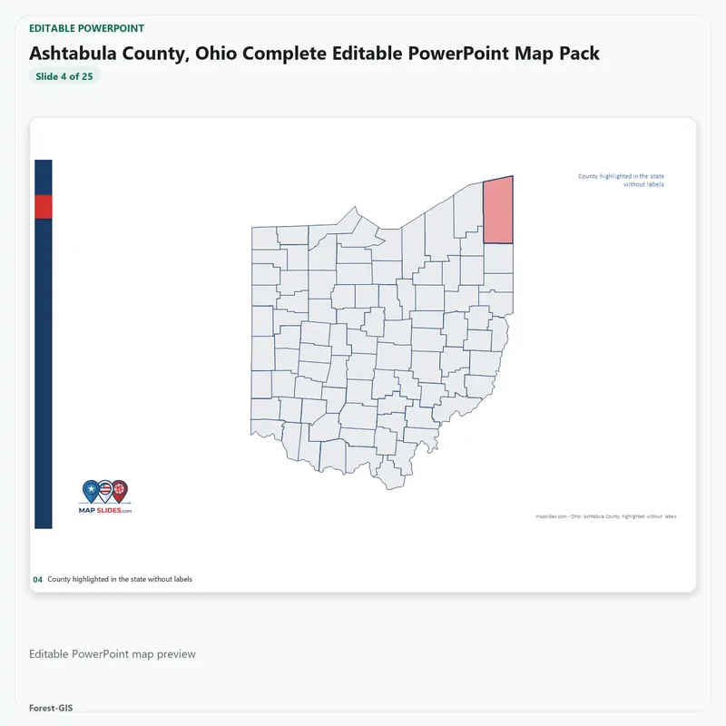 Ashtabula County, Ohio Editable Map Pack - Image 4