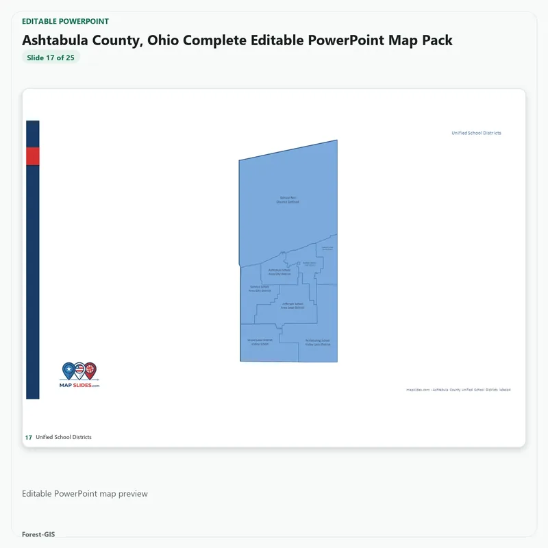 Ashtabula County, Ohio Editable Map Pack - Image 5