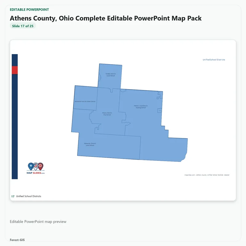 Athens County, Ohio Editable Map Pack - Image 5