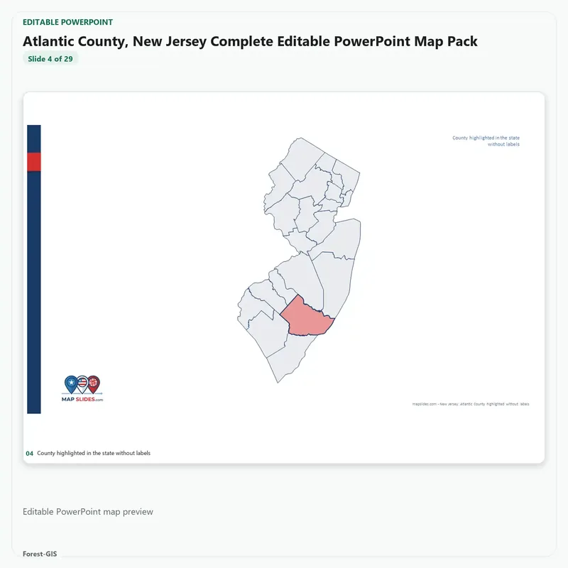Atlantic County, New Jersey Editable Map Pack - Image 4