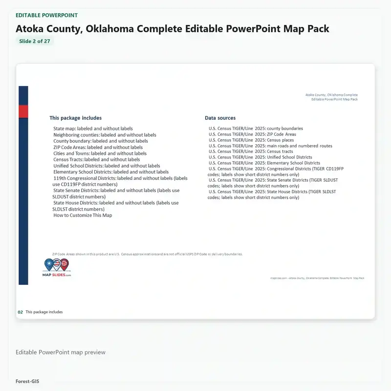 Atoka County, Oklahoma Editable Map Pack - Image 3