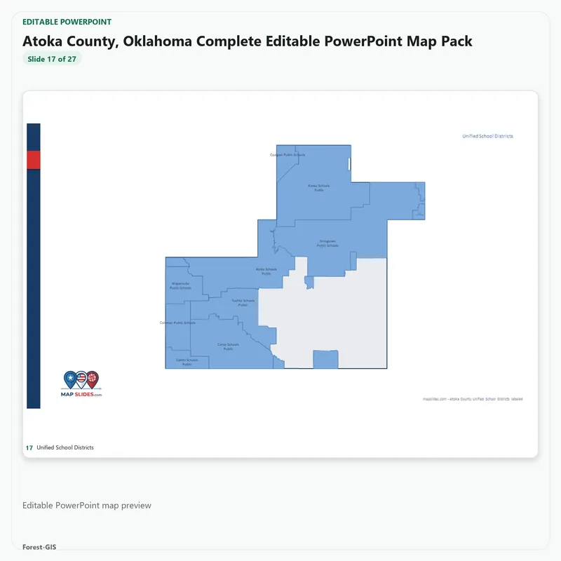 Atoka County, Oklahoma Editable Map Pack - Image 5