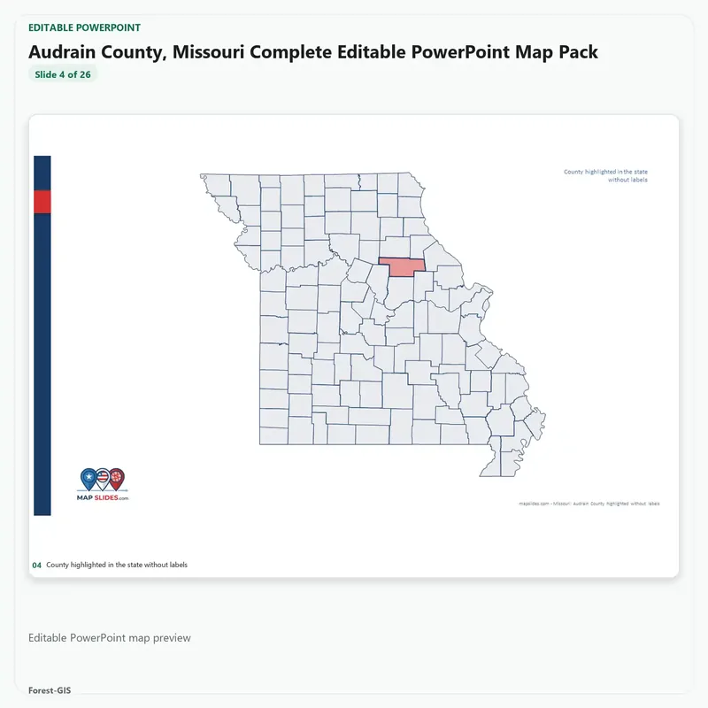Audrain County, Missouri Editable Map Pack - Image 4