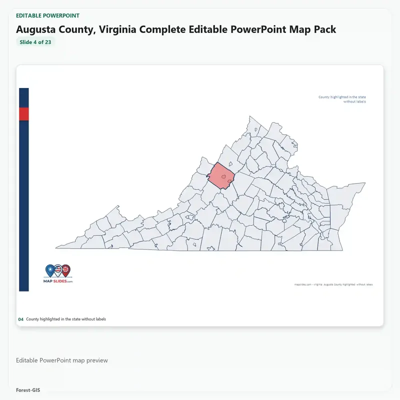 Augusta County, Virginia Editable Map Pack - Image 4