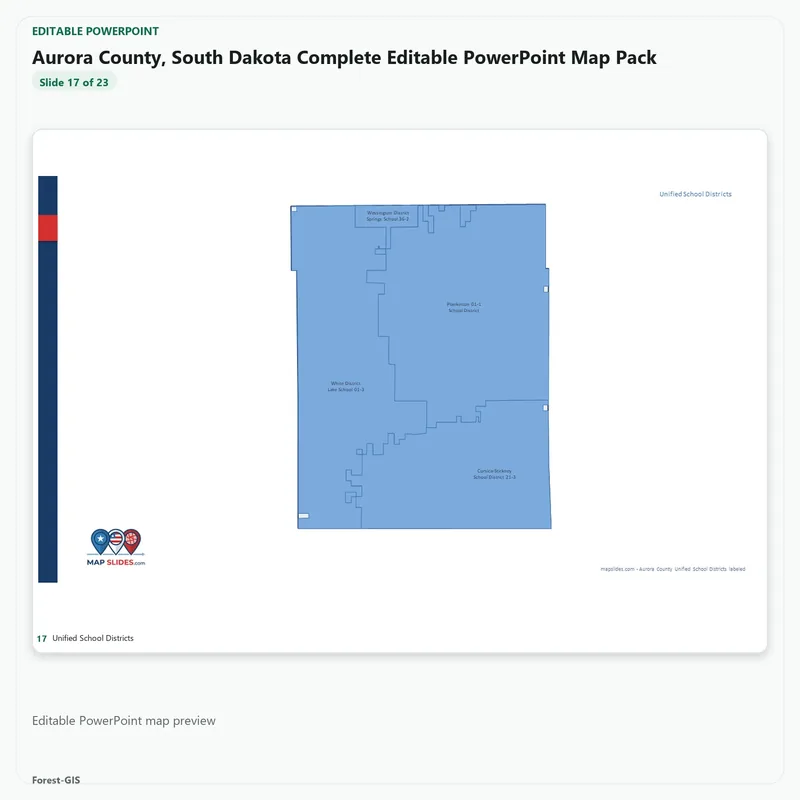 Aurora County, South Dakota Editable Map Pack - Image 5