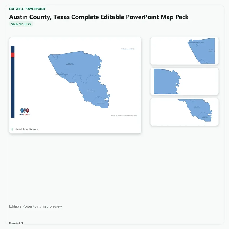 Austin County, Texas Editable Map Pack - Image 5