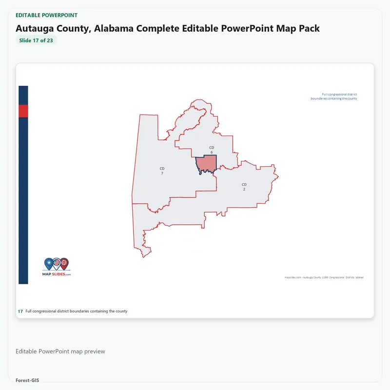 Autauga County, Alabama Editable Map Pack - Image 5