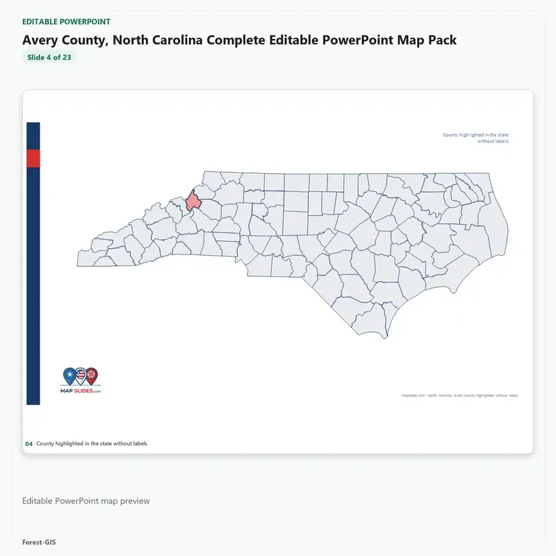 Avery County, North Carolina Editable Map Pack - Image 4
