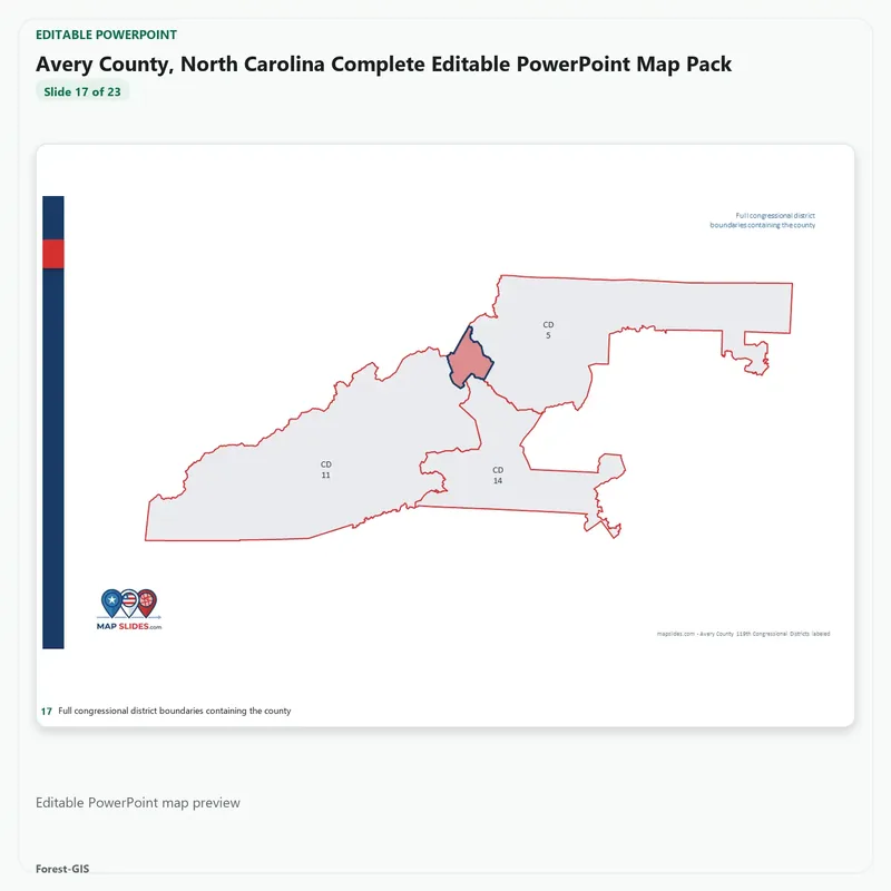Avery County, North Carolina Editable Map Pack - Image 5