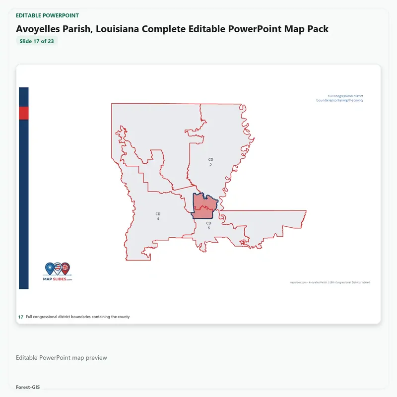 Avoyelles Parish, Louisiana Editable Map Pack - Image 5