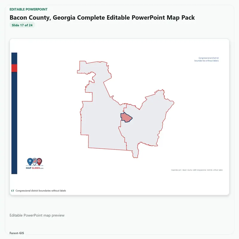Bacon County, Georgia Editable Map Pack - Image 5