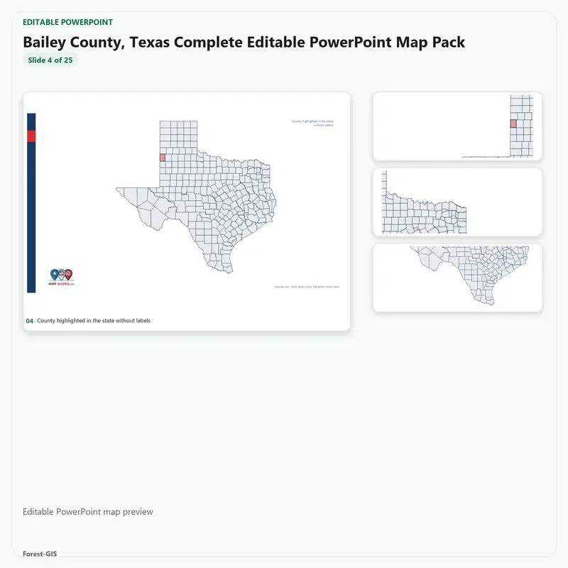 Bailey County, Texas Editable Map Pack - Image 4