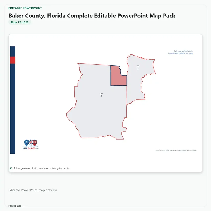 Baker County, Florida Editable Map Pack - Image 5
