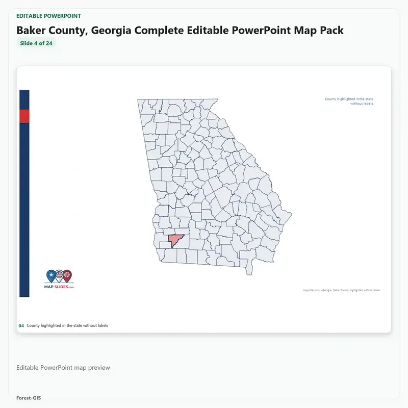 Baker County, Georgia Editable Map Pack - Image 4