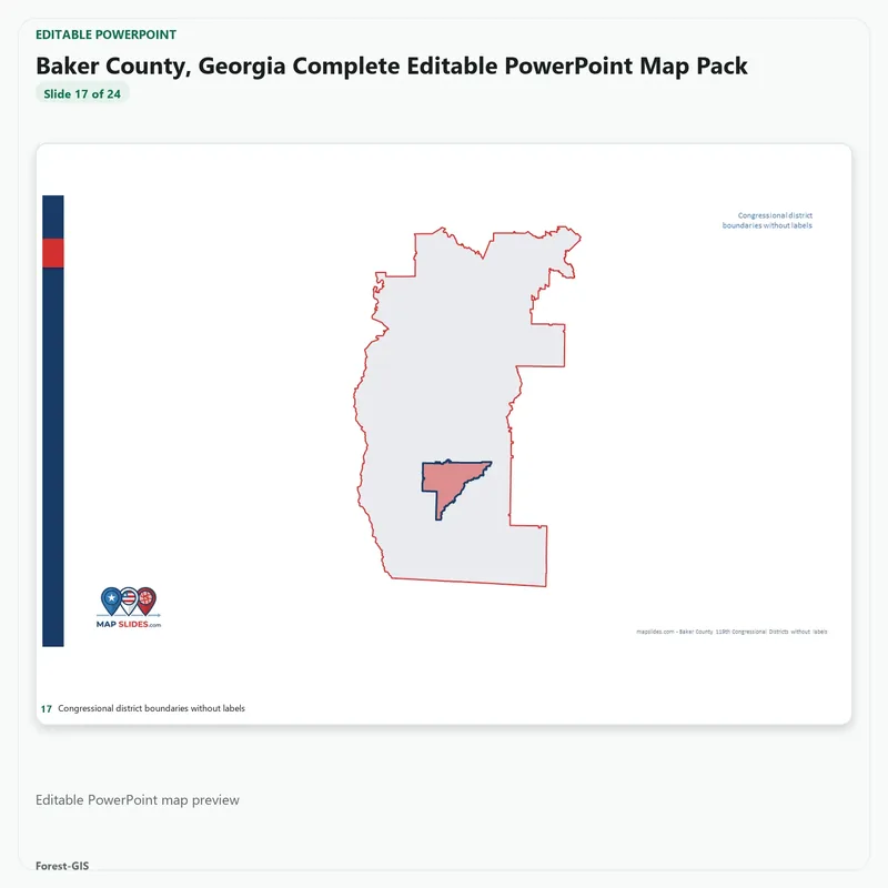 Baker County, Georgia Editable Map Pack - Image 5